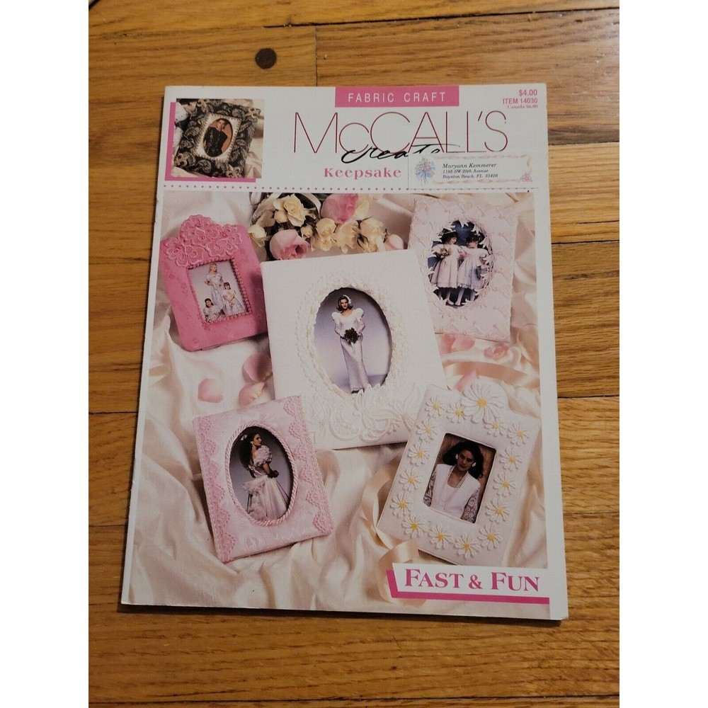 McCall's Creates  Keepsake Frames Booklet, item 14030, 1992 Vtg